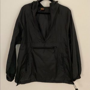 Hooded packable black quarter rain- windbreaker packable women jacket REI